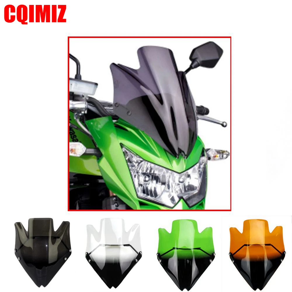 Мотоцикл черный ветровой дефлектор лобовое стекло для Kawasaki Z750 Z750R 2007 2012