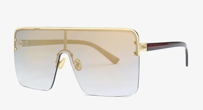C4 gold lens Винтажные большие черные солнцезащитные очки для женщин, новые брендовые дизайнерские очки в стиле ретро, плоские мужские очки негабаритные Квадратные Солнцезащитные очки - Цвет линз: C4 gold lens