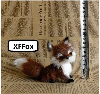 

lovely real life fox model plastic&furs brown cute fox doll gift about 13x5x10cm xf1658