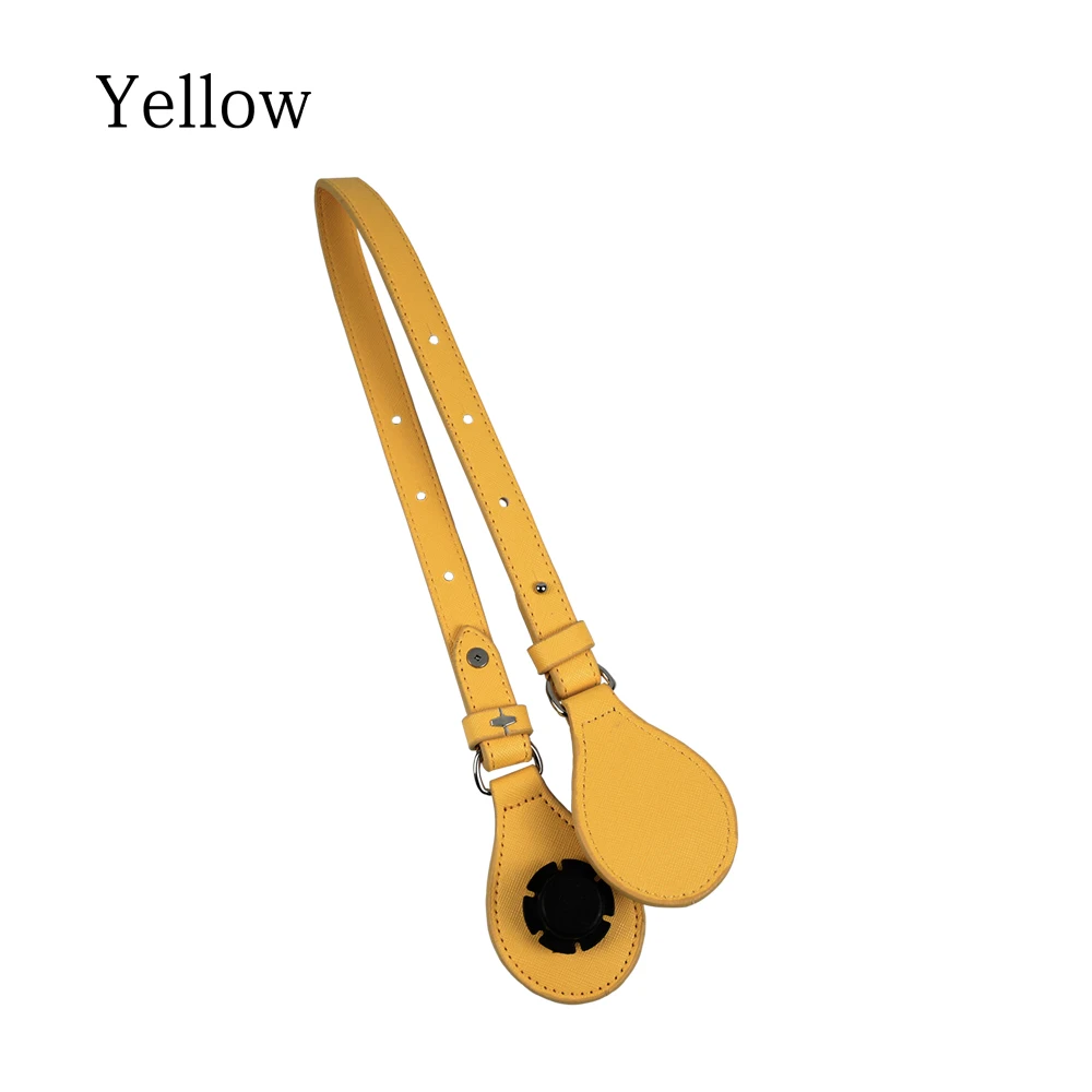 yellow TANQU двунаправленный регулируемый по длине плоский край краски кожаный ремень ручка с падение для Obag O корзина ведро женская сумка O сумка - Цвет: yellow