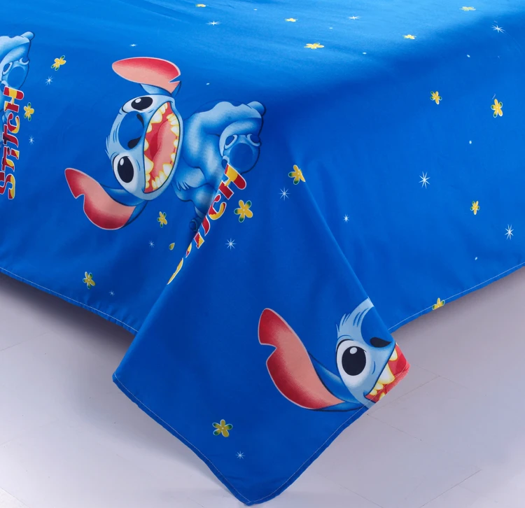Disney Blue Lilio стежка лето тонкий спальный набор с одеялом крышка плоский лист пружинный подушки для мальчиков, для девочек в спальню двойной королева
