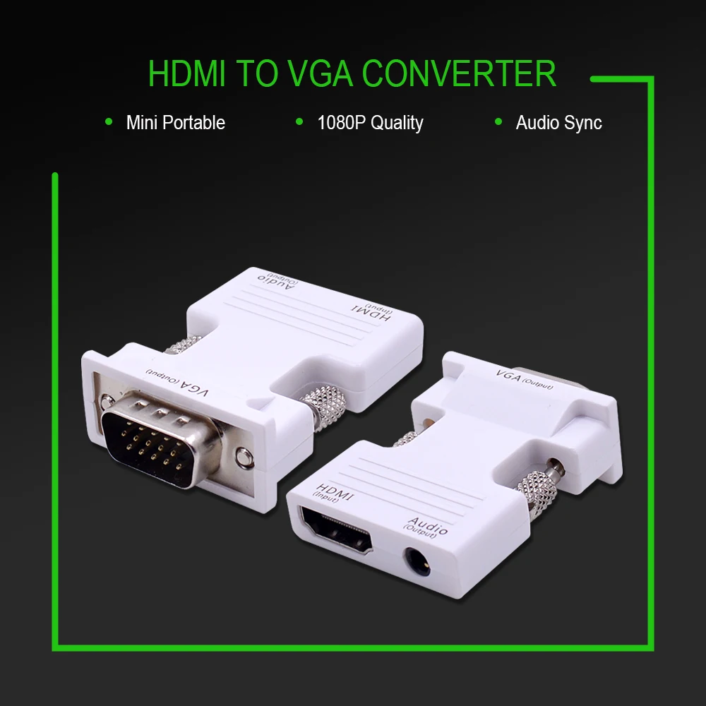 Адаптер CHIPAL HDMI VGA кабель преобразователь цифрового сигнала в аналоговый аудио