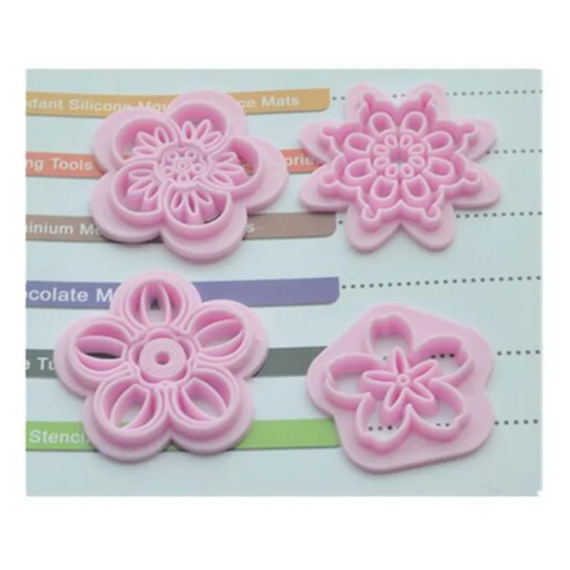 Пресс формы 4 шт./лот в виде лепестков цветов пресс для выпечки кондитерские