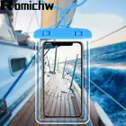 ROMICHW водонепроницаемый мобильный универсальный чехол для телефона подводный сотовый смартфон сухой Чехол чехол для iPhone 6 6s 7 X Xr samsung Xiaomi