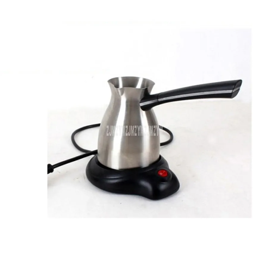 

300ML Coffee Maker Electric 304 Stainless Steel Turkey Pot Long Handle Warm Milk Moka Coffee Kettle Tea Maker Turkish Coffee Pot