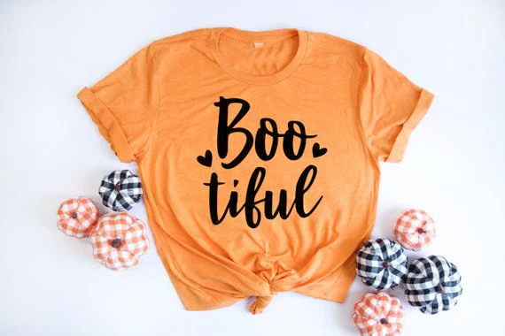 Хэллоуин Bootiful рубашка графика вдохновляющая футболка осень простая девушка