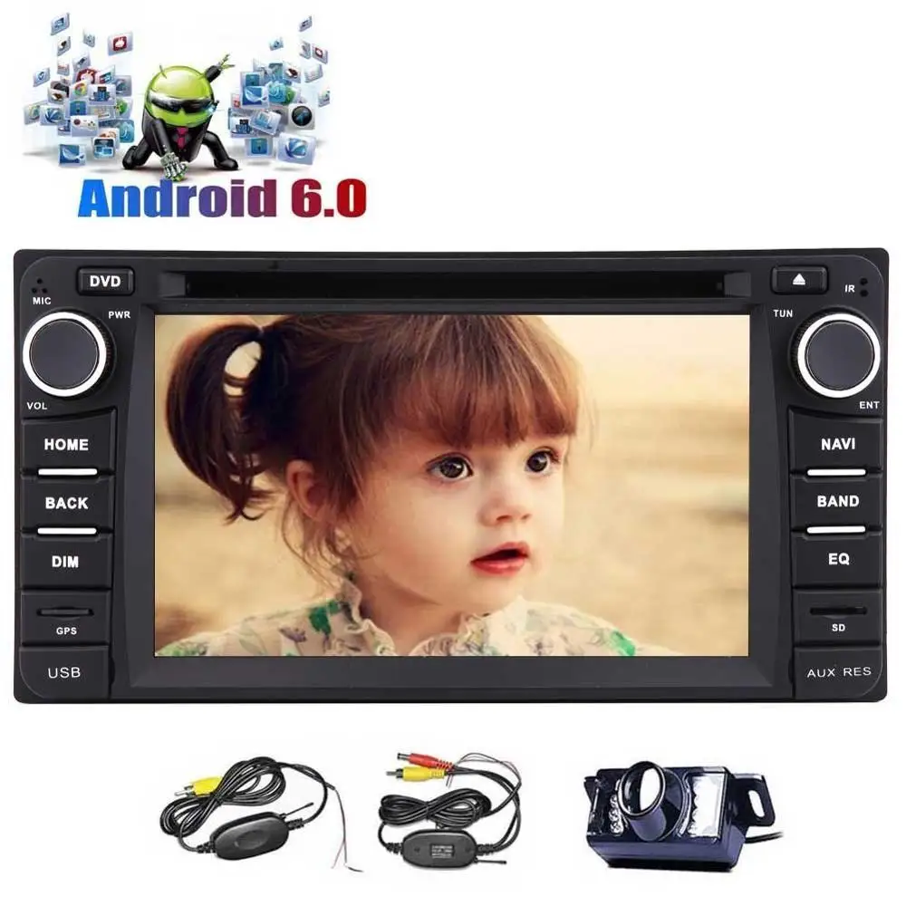 Eincar 2 DIN Android 6.0 Автомобильный GPS DVD Радио плеер Авто стерео Рулевое колесо для Toyota