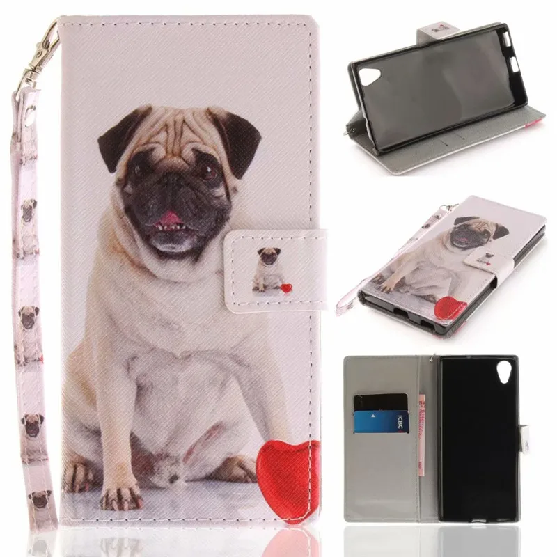 Чехол-книжка с бумажником для Sony Xperia XA1 Plus чехлы животными волком совой тигром