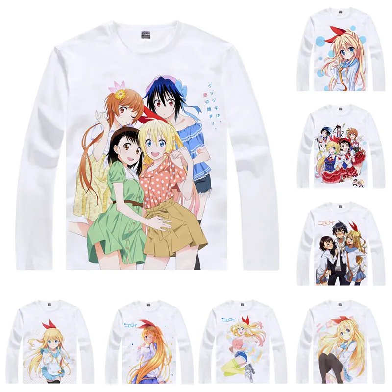 Coolprint Футболка с изображением в стиле аниме Nisekoi ложным подолом футболки