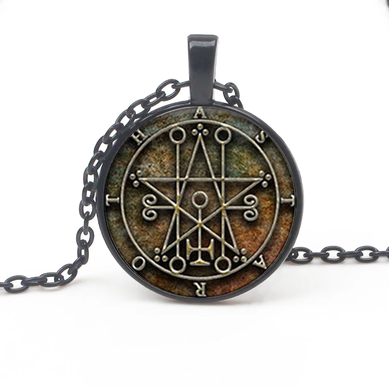 Винтажная подвеска с печатью Astaroth отпечатком ожерелье ювелирные изделия длинная