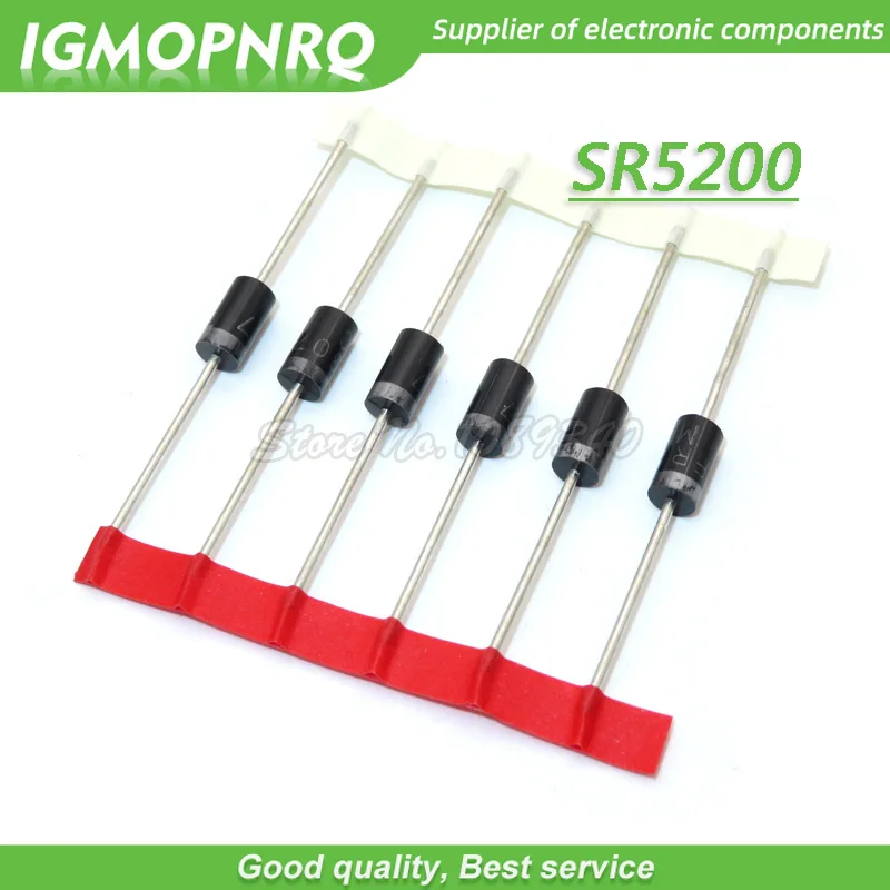 100 шт. SB5200 SR5200 Диод выпрямитель Schottky Barrier 5A 200 в для детей от 2 до 27 лет новинка