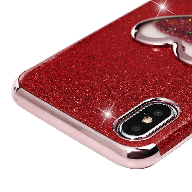 Phone Case for iPhone X 8 7 6S 6 Plus Bling Glitter Liquid Quicksand Heart Hourglass Soft TPU Capa iPhoneX |