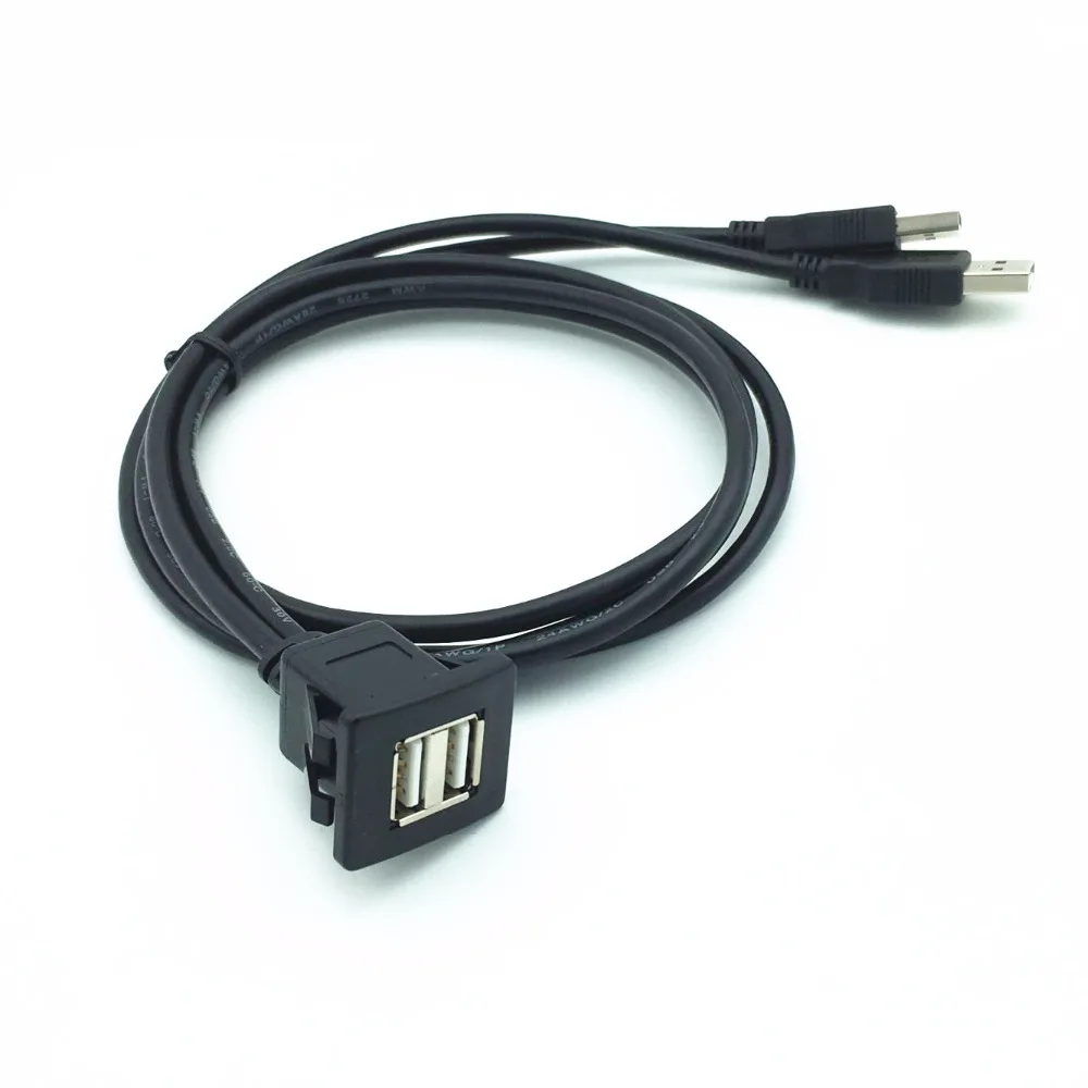 Удлинитель с двумя USB портами для монтажа на панели автомобиля лодки