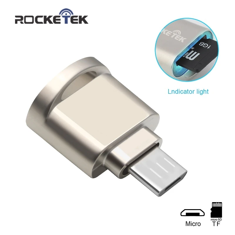 Rocketek micro usb 2 0 type c otg телефон мини кардридер памяти адаптер алюминиевый для SD/TF microsd