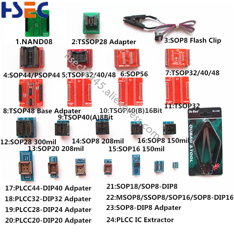 100% Оригинальный Xgecu TL866II PLUS универсальный программатор NAND TSOP48 адаптер SOP8 flash clip