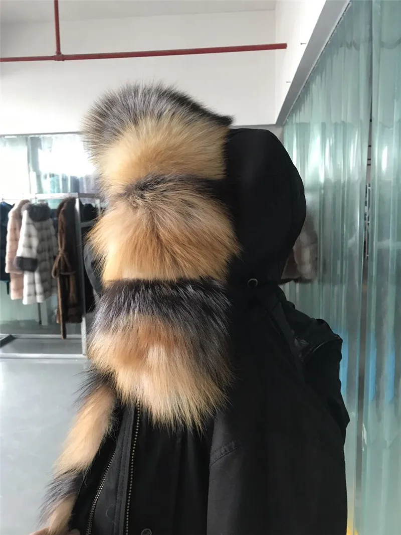 CKMORLS новые парки из натурального Лисьего меха для женщин зимние куртки с меховым воротником повседневное пальто из натурального Лисьего меха Длинные парки размера плюс