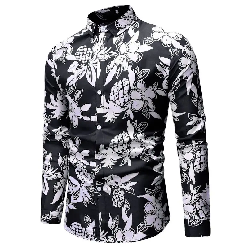 

Men's Fashion Casual Printed Long-sleeved Shirt Men's Business Shirt Men's Spring And Autumn Shirt Long-sleeved Men's Clothing