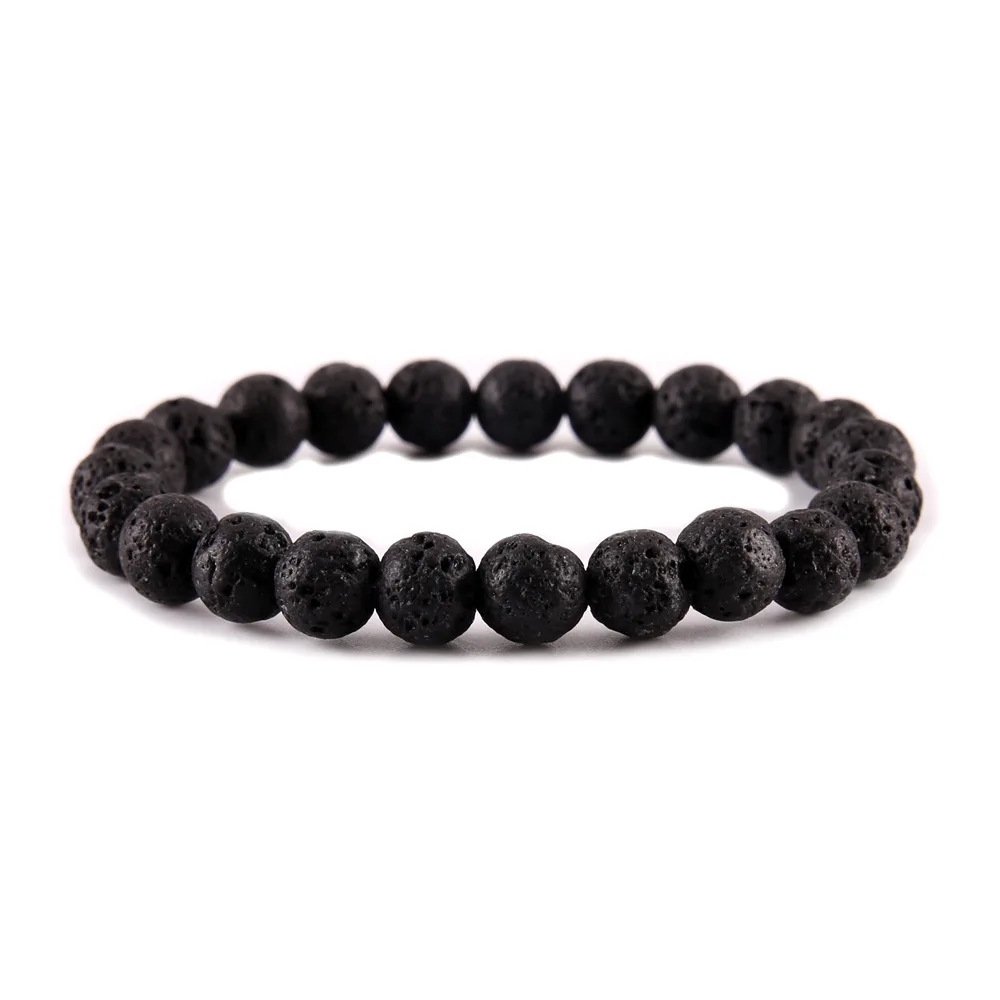 Браслеты с натуральным камнем, 8 мм, Круглый бисер, эластичная нить, настоящие аметисты, кварц, бирюза, Лава мала, браслет с камнями, браслеты