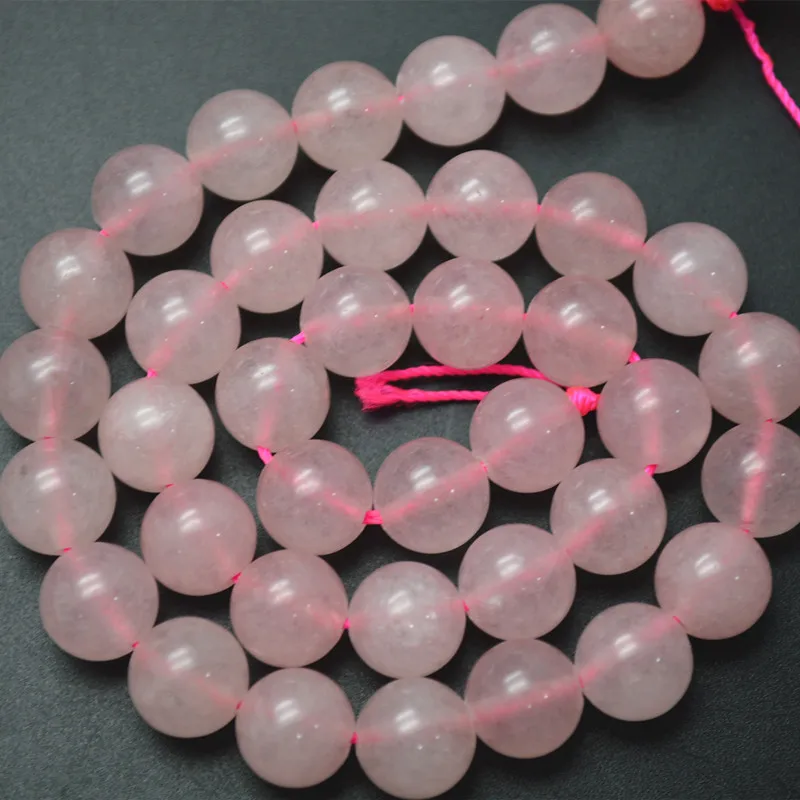Гладкие Круглые Бусины из натурального розового камня 4 мм-12 мм для изготовления