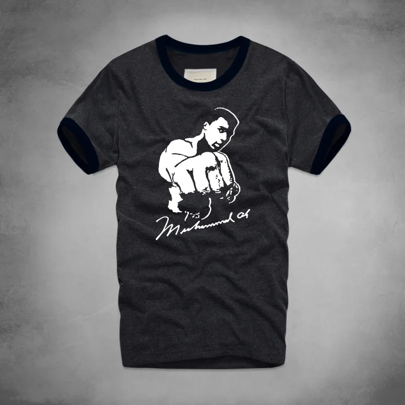 Мужские футболки для фитнеса Muhammad ALI новые летние забавные повседневные с