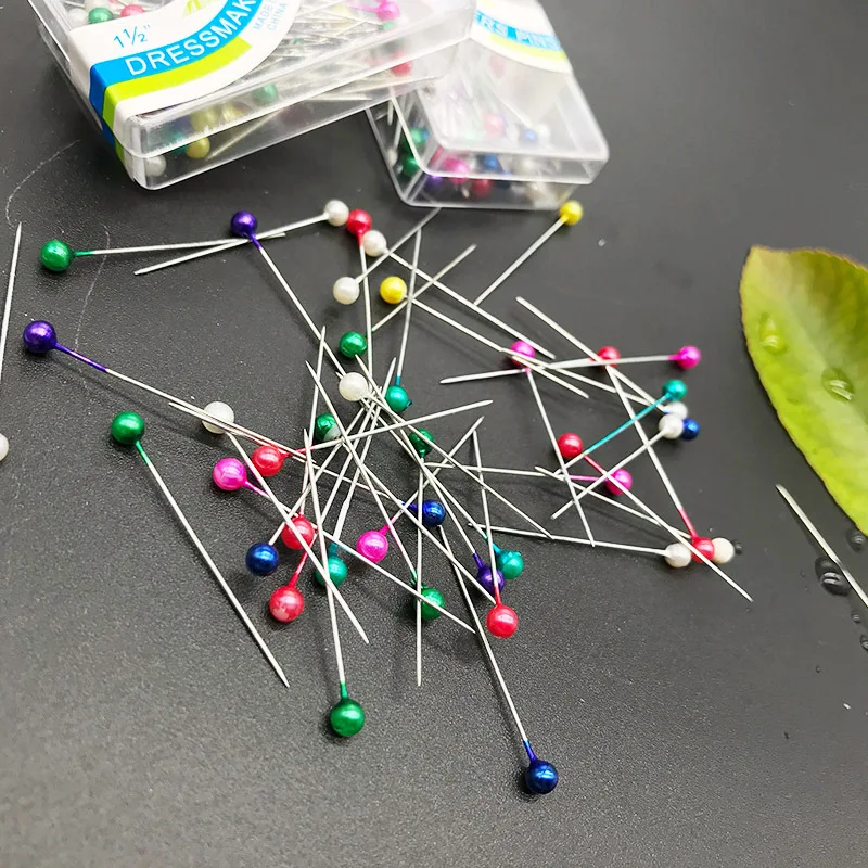 100 шт = 1 коробка ручного шитья позиционирования pin цвет бисера в штучной упаковке круглый жемчуг иглы GYH
