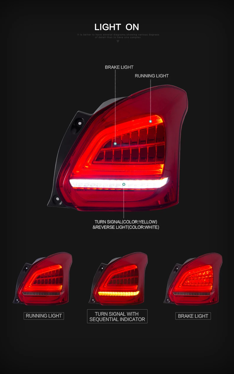 Vland Заводские аксессуары для автомобилей задний фонарь для Suzuki Swift-up светодиодный фонарь с полным светодиодный и последовательным индикатором