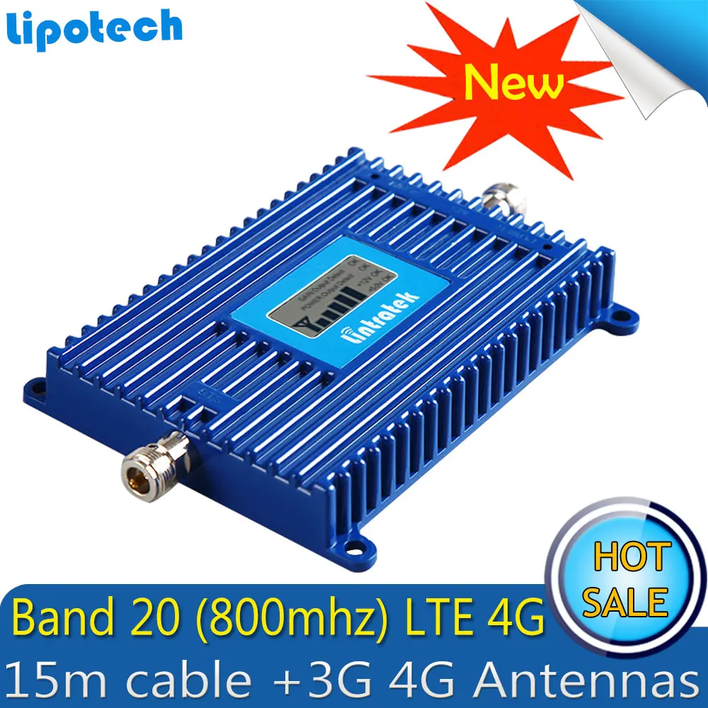 Lintratek 4G LTE 800 МГц диапазон 20 70 дБ усилитель сигнала сотового телефона Сотовый
