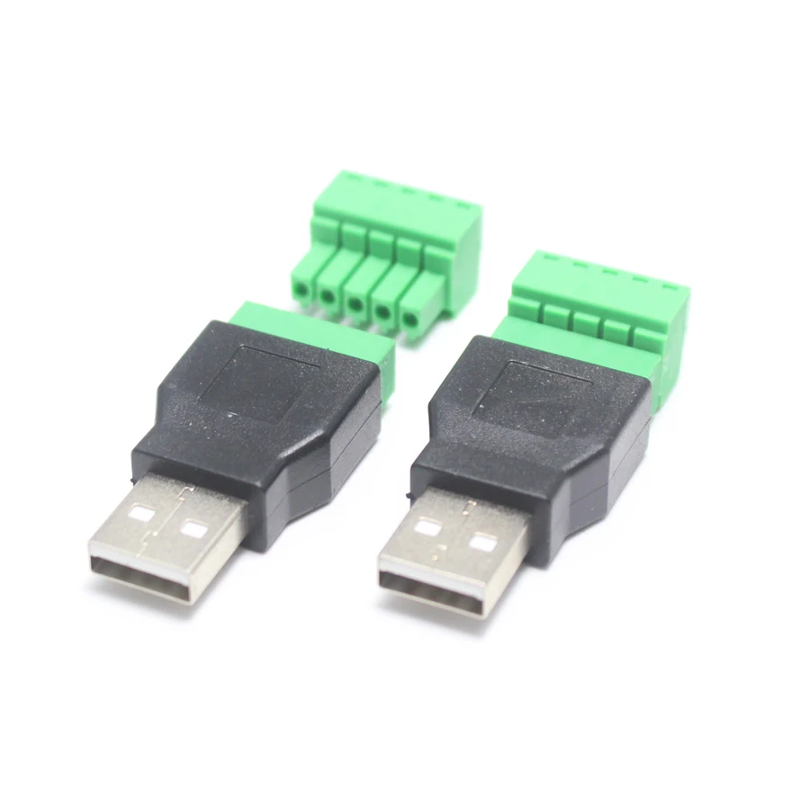 1 шт. коннектор с разъемом USB 2 0 A папа на 5 штырьков зеленый клеммный разъем