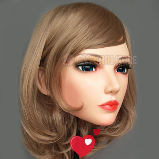(Sha 03) Женская милая девочка резиновая полуголовая маска кигуруми с BJD глазами