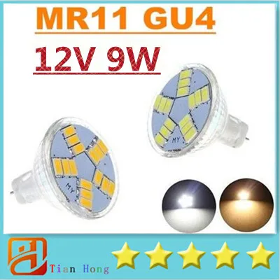 Новый MR11 9 Вт GU4 600LM СВЕТОДИОДНЫЕ Лампы SMD5730 15 светодиодов Белый/Теплый Белый