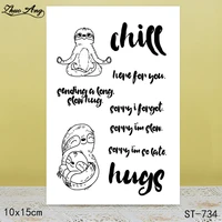 zhuoang lovely sloth squirrel clear stamps for diy scrapbookingcard makingalbum decorative silicon stamp crafts