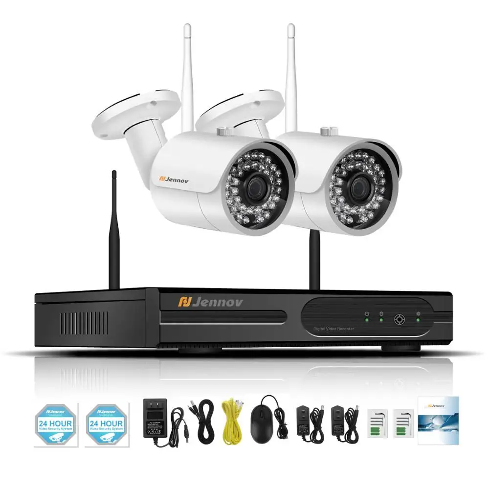 Jennov 1080 P Беспроводной видеонаблюдения Камера Системы 8CH NVR 2.0MP аудио запись Wi-Fi IP Камера камера наружного наблюдения с IP66 Водонепроницаемый - Цвет: 2 Pieces Cameras