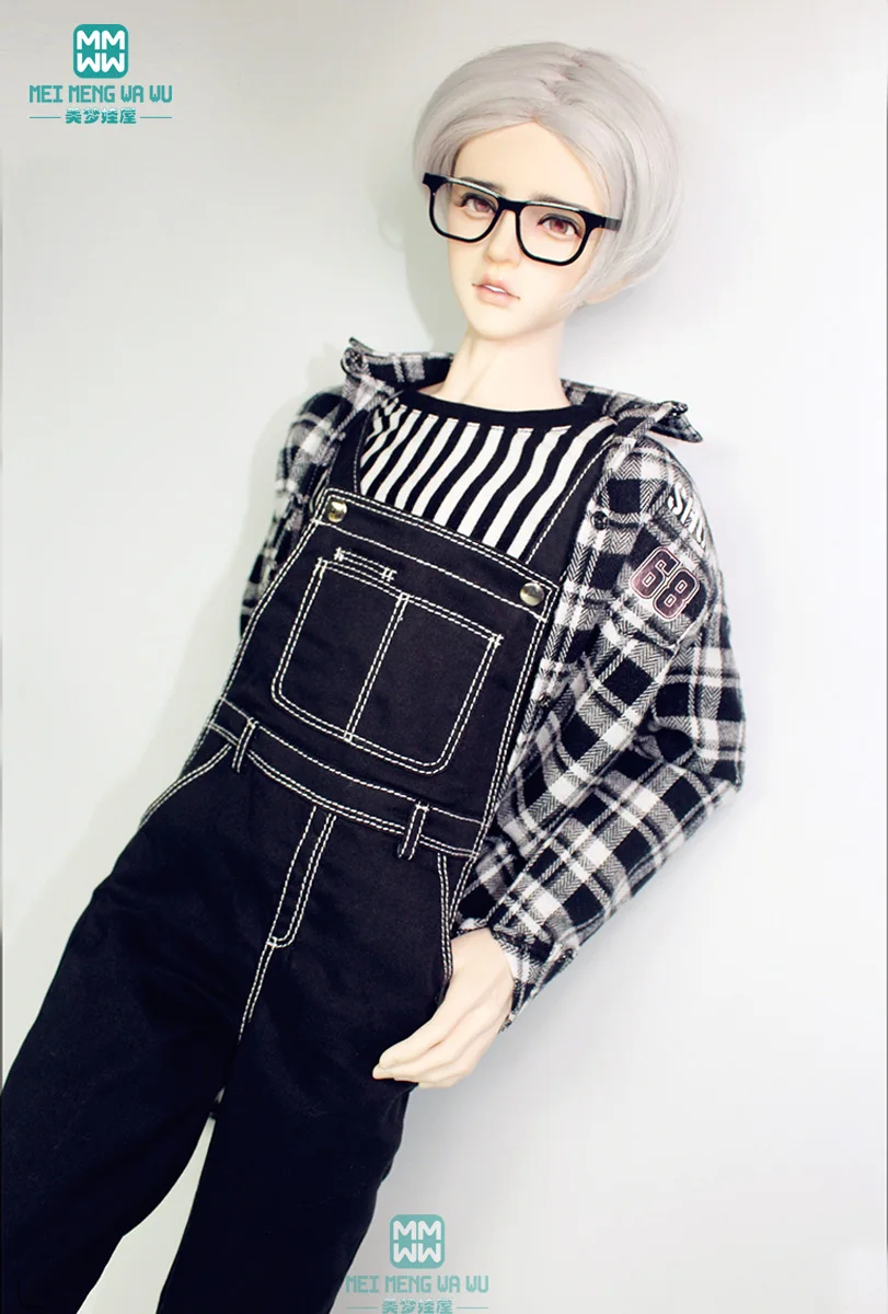 Фото Одежда для куклы BJD подходит для 65-72 см DK SD17 、 POPO68 BJD дядя модный красивый джинсовый комбинезон Футболка с принтом ветровка с завязками №4