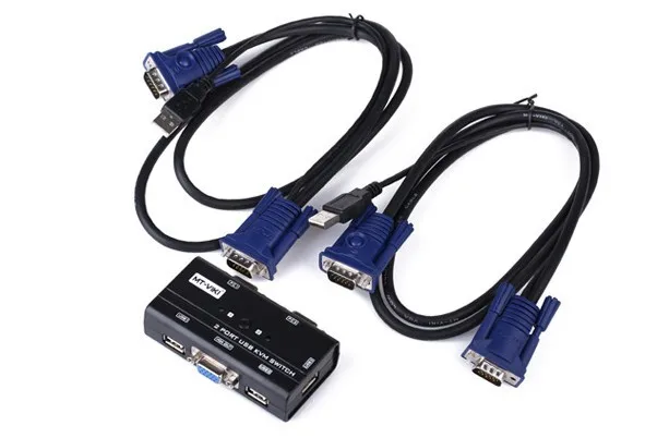 MT 260KL 2 порта KVM переключатель управления ПК с помощью 1 набора USB клавиатуры мыши и