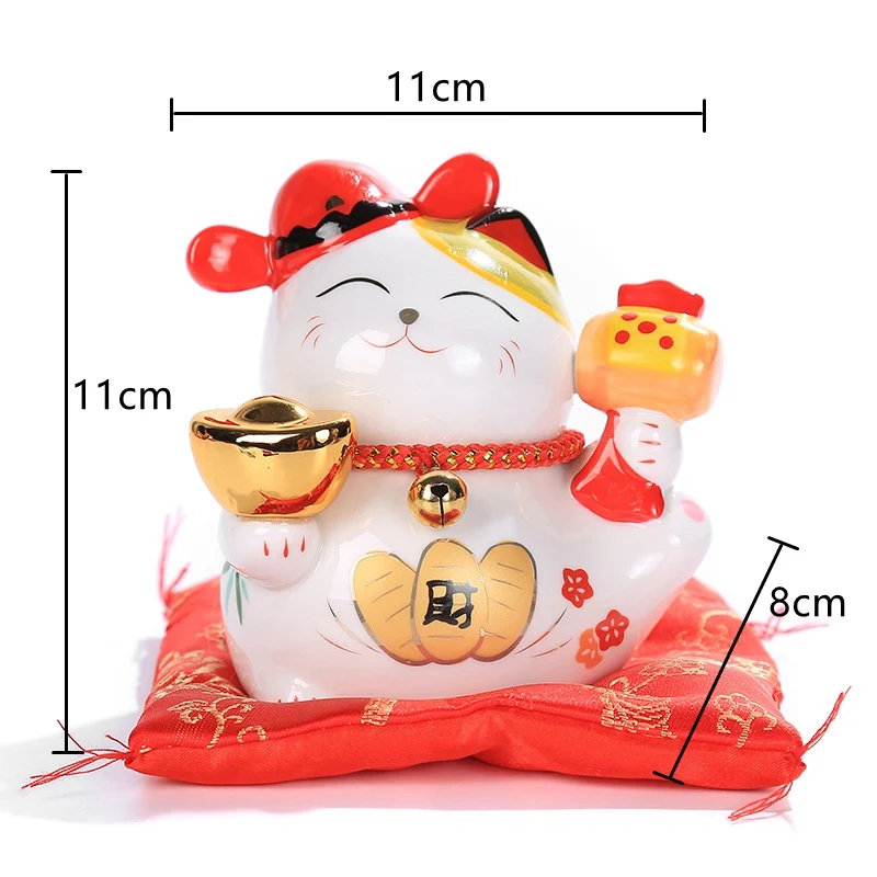 C 4 дюймов керамическая статуэтка Maneki Neko Lucky Cat Копилка Фортуна украшения "кошки" копилка фэн-шуй бизнес подарок - Цвет: C