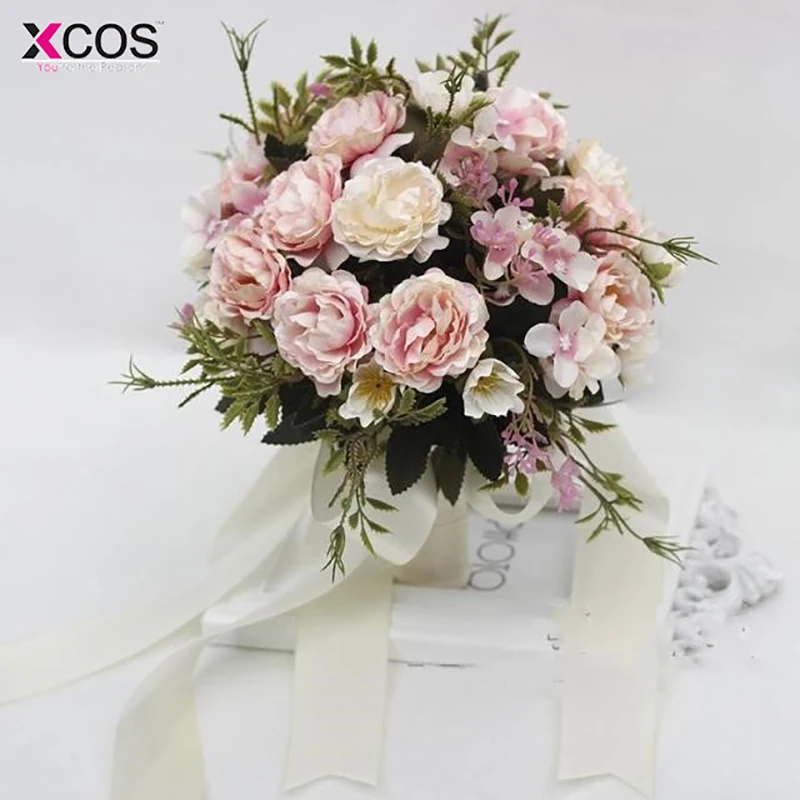 Свадебный букет цвета слоновой кости розовый 2018 ручная работа искусственный