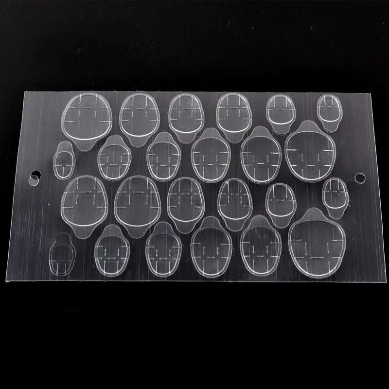 24 шт прозрачные поддельные наклейки для ногтей двухсторонний клей инструменты