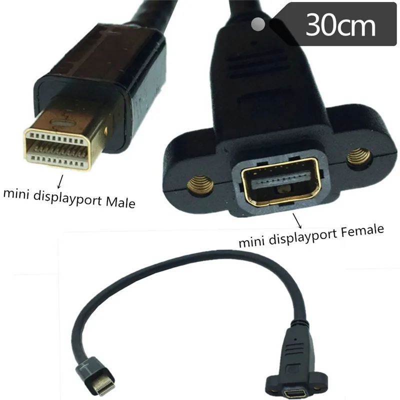

Левый и правый 90 Угловой замок винтовое отверстие компьютер Mini DP Φ Удлинительный кабель mini DisplayPort кабель для передачи данных 0,3 м