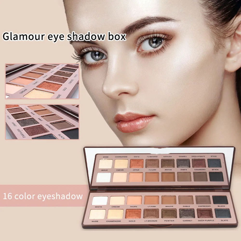 Палетка глазурованных теней для век красоты 16 цветов косметика профессиональные