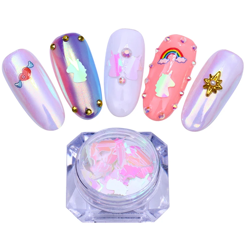 Розовые блестки для ногтей BORN PRETTY 1 коробка радужные хлопья дизайна сделай