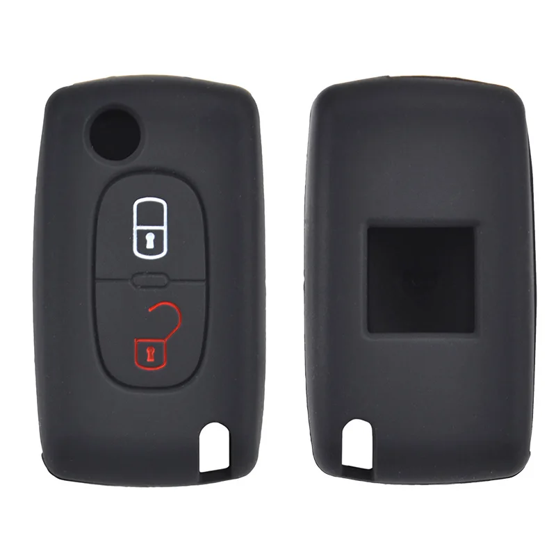 Силиконовый чехол с двумя кнопками для Peugeot 308 207 307 807 Citroen C3 Picasso C Crosser C4 Dispatch C8|fob