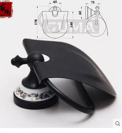 Бесплатная доставка Черное старинное полотенце полка держатель для туалетной бумаги рулона коробка ткань накачка на стену держатель.