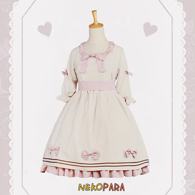 

Оригинальное милое женское платье CLA Lolita с боярышником и сыром, короткое платье с пышным рукавом, с бантом на поясе, милый цельный комбинезон...