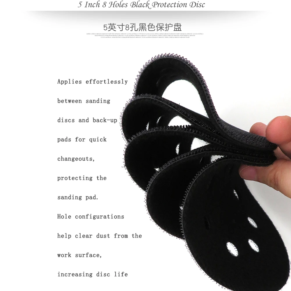 5 Inch 8 Holes Interface Pad Protection Disc Black Power Tool Accessories for Sander Polishing &amp Grinding - Hook and Loop | Инструменты