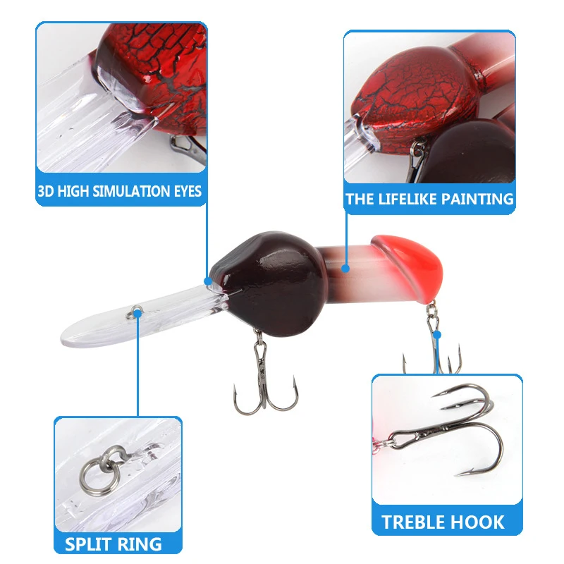 HTDOB 1/2 шт. 85 мм 27 г JJ01 Подарок на День святого Валентина Большой глубоководный трясущийся минноу-кранкбейт рыболовная приманка Жесткая искусственная приманка DD.