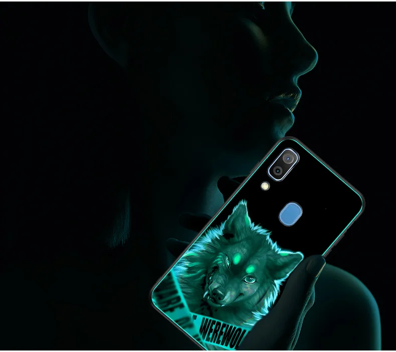 Чехол для samsung Galaxy A50 A30 A20 чехол из закаленного стекла светящийся противоударный мультяшный чехол с картинкой из сериала Teen Wolf для samsung Galaxy A30 A50 чехол