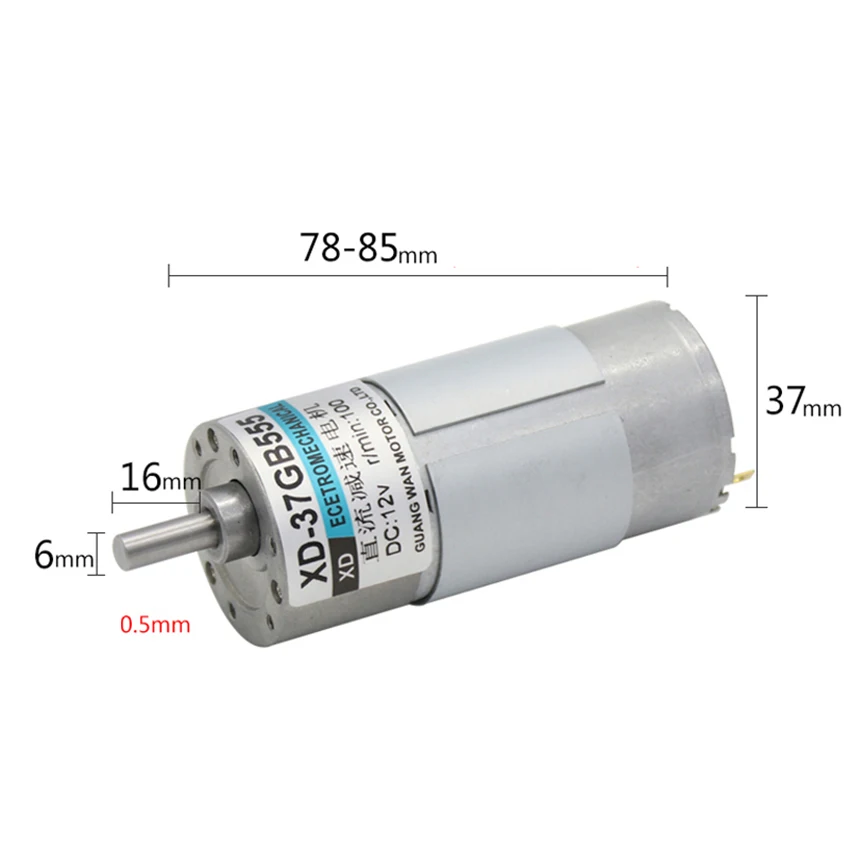 12V/24V 10wr XD 37GB520 миниатюрный DC двигатель с редуктором низкая скорость высокий