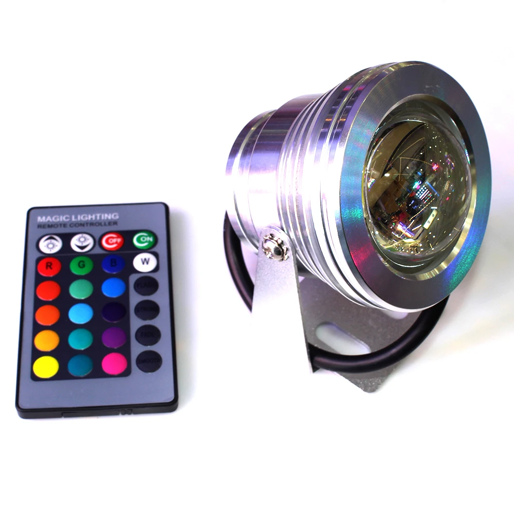 

10W DC12V LED underwater light fountain lamp led pool pond lights waterproof IP68 Convex Glass red green blue warm white rgb