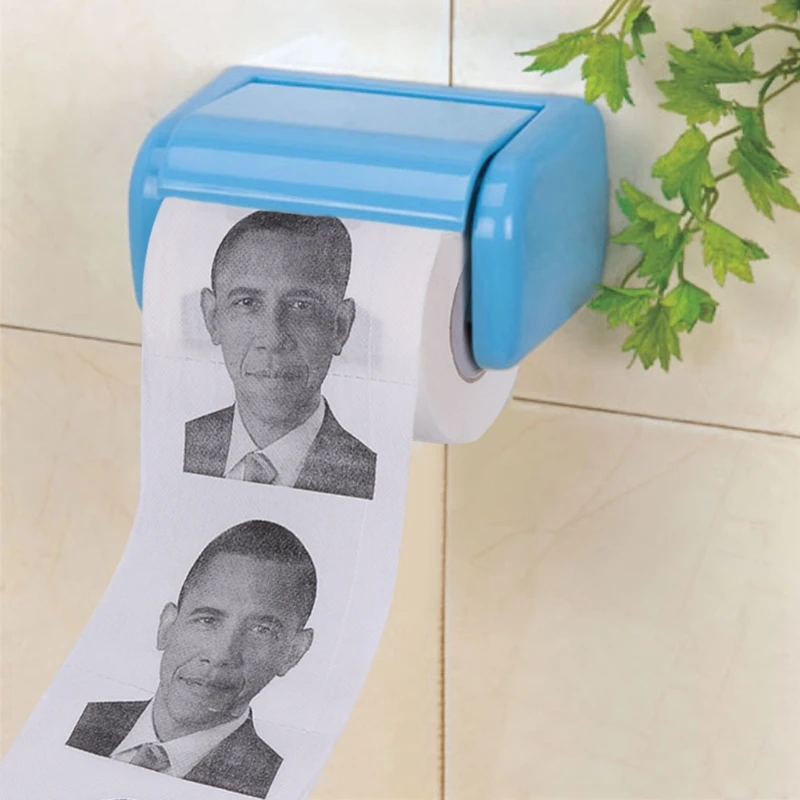 Забавная печатная туалетная бумага 1 рулон Obama ткань для гостиной ванной комнаты Новинка Туалетная бумага подарок