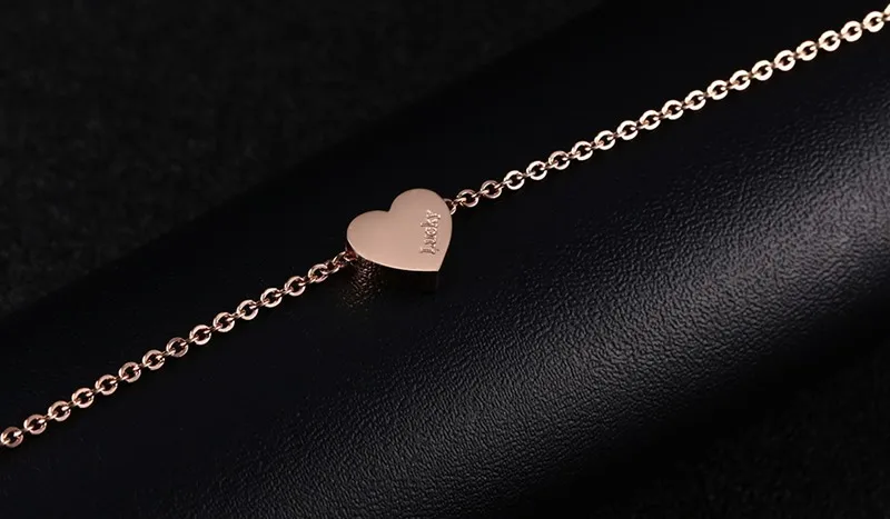 Kemstone Sweet Heart Stainless Steel Rose Gold Color Anklets Jewelry Gift For Girls | Украшения и аксессуары